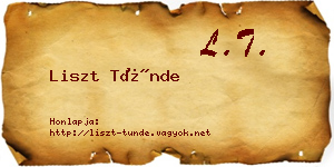 Liszt Tünde névjegykártya